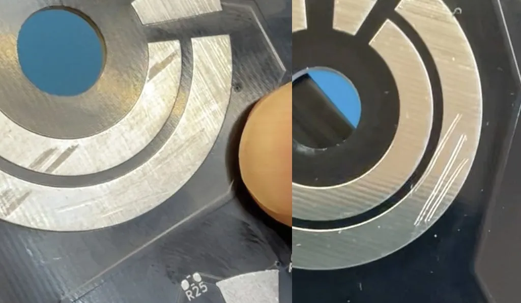 Left - plated, right - original