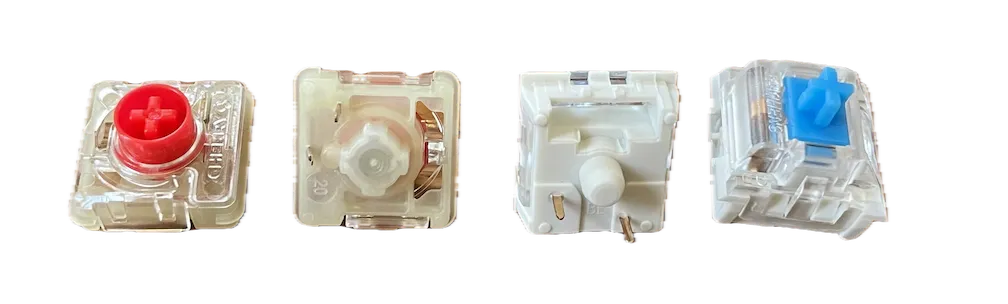 Low profile and high profile Cherry keys