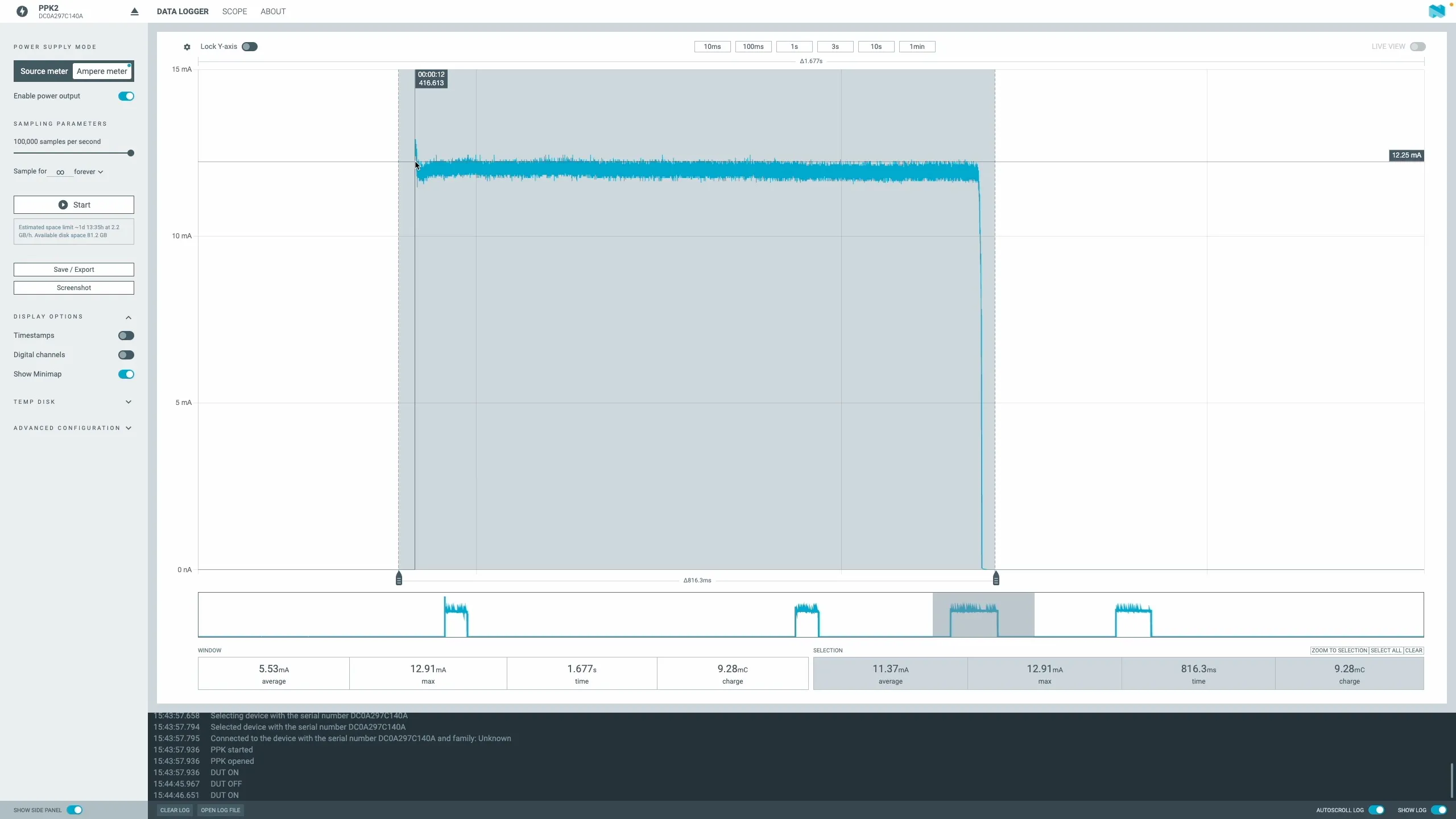 Joule thief current draw