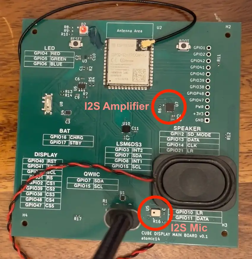 Board with microphone and speaker