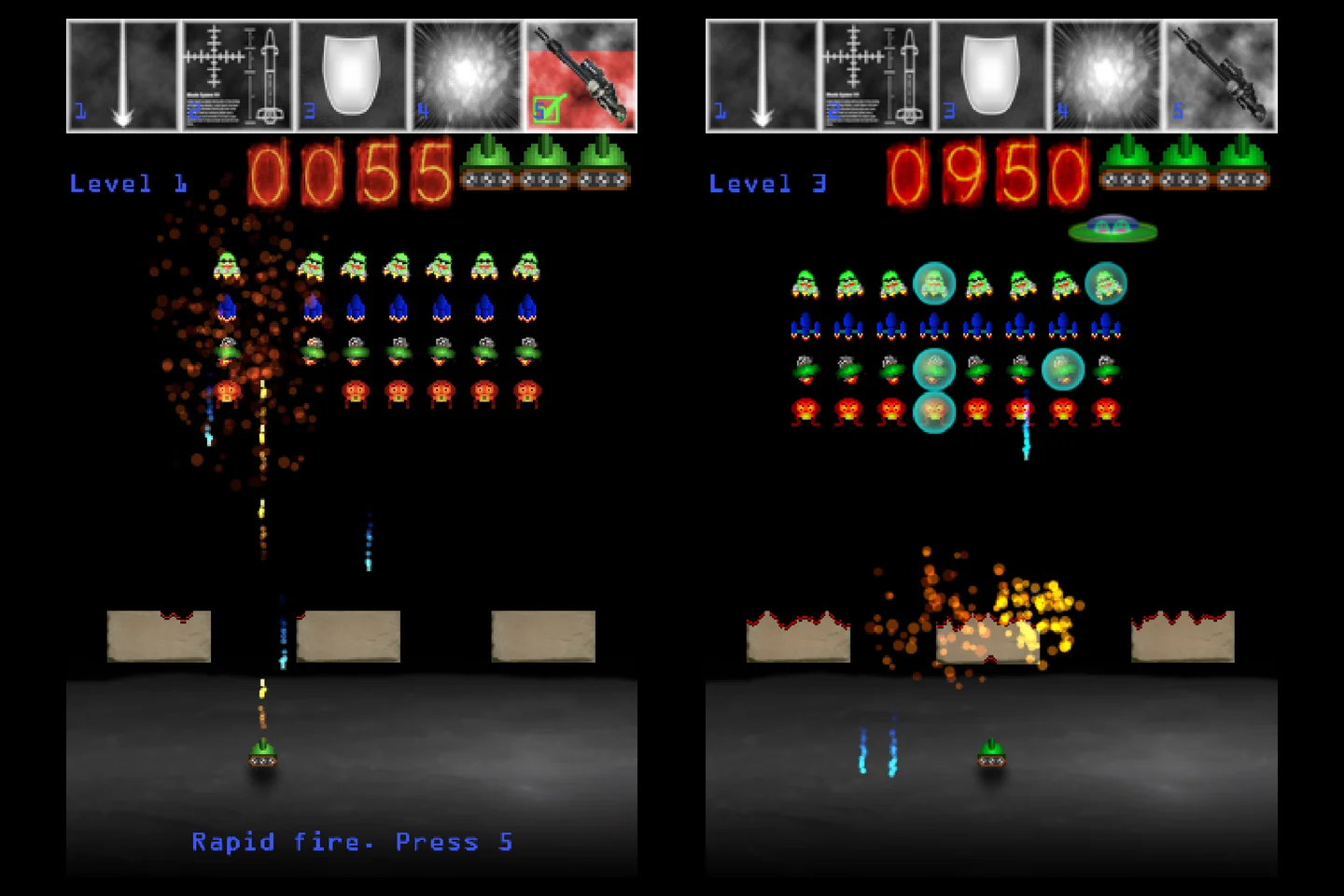 Invaders! running in the browser