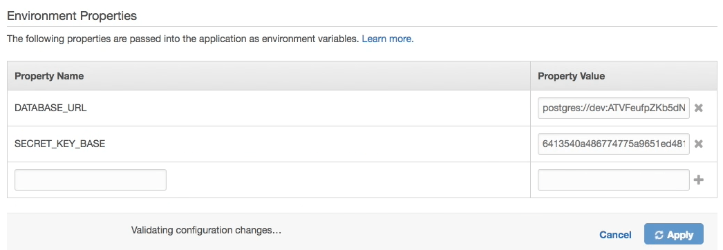 Add these environment variables